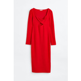 H&M egyszer felpróbált érzéki piros ruha M-es méret 170/96A kivágott bodycon